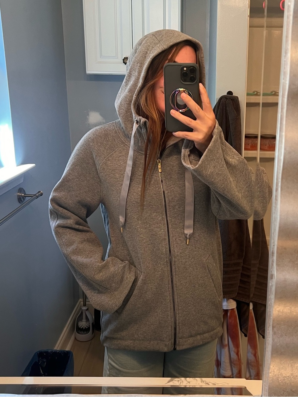SE* (Special Edition) Cozy Zip-Up Hooded Bell Cuffed Sweater lululemon - Gray